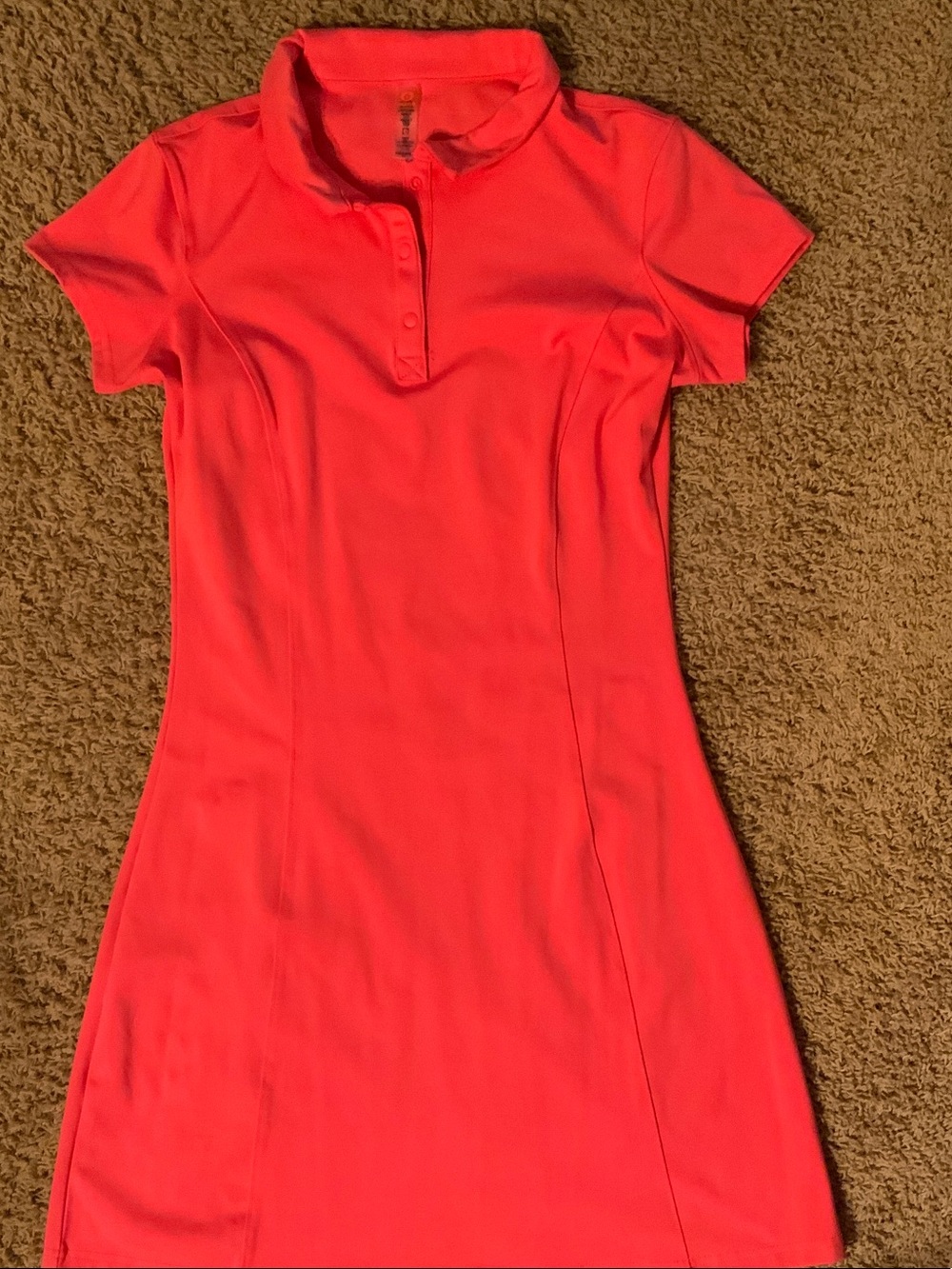 Mono B Neon Coral Polo Mini Dress
